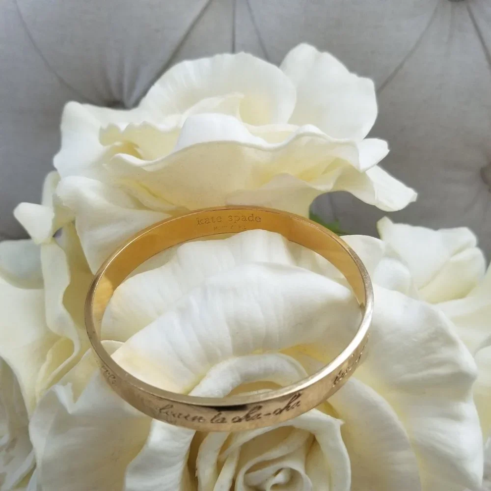 KATE SPADE NEW YORK This Year I Will Idiom Gold Bangle